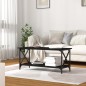 vidaXL Mesa de centro madera contrachapada y hierro negro 100x45x45 cm vidaXL Mesa de centro madera contrachapada y hierro negro 100x45x45 cm