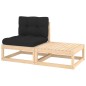 vidaXL Muebles de jardín 2 piezas con cojines madera maciza de pino vidaXL Muebles de jardín 2 piezas con cojines madera maciza de pino
