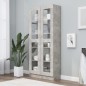 vidaXL Vitrina de madera de ingeniería gris hormigón 82,5x30,5x185,5cm vidaXL Vitrina de madera de ingeniería gris hormigón 82,5x30,5x185,5cm