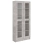 vidaXL Vitrina de madera de ingeniería gris hormigón 82,5x30,5x185,5cm vidaXL Vitrina de madera de ingeniería gris hormigón 82,5x30,5x185,5cm