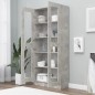 vidaXL Vitrina de madera de ingeniería gris hormigón 82,5x30,5x185,5cm vidaXL Vitrina de madera de ingeniería gris hormigón 82,5x30,5x185,5cm