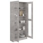 vidaXL Vitrina de madera de ingeniería gris hormigón 82,5x30,5x185,5cm vidaXL Vitrina de madera de ingeniería gris hormigón 82,5x30,5x185,5cm