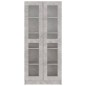 vidaXL Vitrina de madera de ingeniería gris hormigón 82,5x30,5x185,5cm vidaXL Vitrina de madera de ingeniería gris hormigón 82,5x30,5x185,5cm