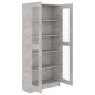 vidaXL Vitrina de madera de ingeniería gris hormigón 82,5x30,5x185,5cm vidaXL Vitrina de madera de ingeniería gris hormigón 82,5x30,5x185,5cm