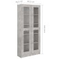 vidaXL Vitrina de madera de ingeniería gris hormigón 82,5x30,5x185,5cm vidaXL Vitrina de madera de ingeniería gris hormigón 82,5x30,5x185,5cm