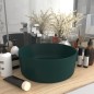vidaXL Lavabo de lujo redondo cerámica verde oscuro mate 40x15 cm vidaXL Lavabo de lujo redondo cerámica verde oscuro mate 40x15 cm