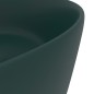 vidaXL Lavabo de lujo redondo cerámica verde oscuro mate 40x15 cm vidaXL Lavabo de lujo redondo cerámica verde oscuro mate 40x15 cm
