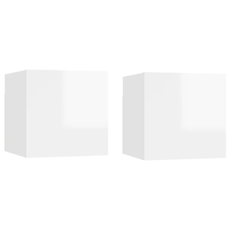 vidaXL Mesitas de noche 2 uds madera ingeniería blanca 30,5x30x30 cm vidaXL Mesitas de noche 2 uds madera ingeniería blanca 30,5x30x30 cm