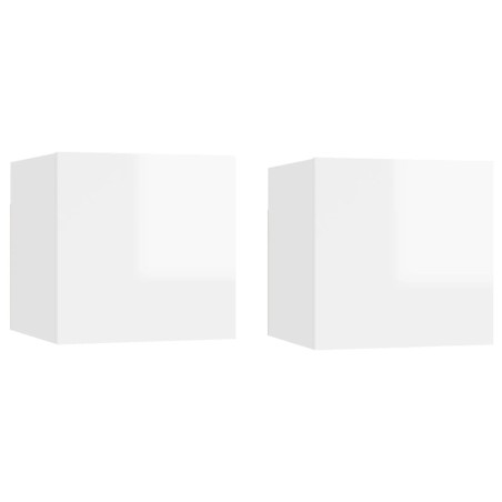 vidaXL Mesitas de noche 2 uds madera ingeniería blanca 30,5x30x30 cm