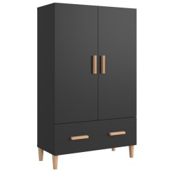vidaXL Aparador de madera de ingeniería negro 70x31x115 cm