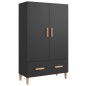 vidaXL Aparador de madera de ingeniería negro 70x31x115 cm