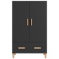 vidaXL Aparador de madera de ingeniería negro 70x31x115 cm