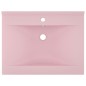vidaXL Lavabo de lujo con grifo cerámica 60x46 cm rosa mate vidaXL Lavabo de lujo con grifo cerámica 60x46 cm rosa mate