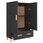 vidaXL Aparador de madera de ingeniería negro 70x31x115 cm