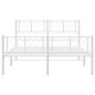 vidaXL Estructura cama metal con cabecero y estribo blanco 135x190 cm vidaXL Estructura cama metal con cabecero y estribo blanco 135x190 cm