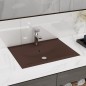 vidaXL Lavabo de lujo agujero de grifo cerámica marrón oscuro 60x46 cm vidaXL Lavabo de lujo agujero de grifo cerámica marrón oscuro 60x46 cm