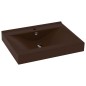 vidaXL Lavabo de lujo agujero de grifo cerámica marrón oscuro 60x46 cm vidaXL Lavabo de lujo agujero de grifo cerámica marrón oscuro 60x46 cm