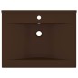 vidaXL Lavabo de lujo agujero de grifo cerámica marrón oscuro 60x46 cm vidaXL Lavabo de lujo agujero de grifo cerámica marrón oscuro 60x46 cm