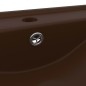 vidaXL Lavabo de lujo agujero de grifo cerámica marrón oscuro 60x46 cm vidaXL Lavabo de lujo agujero de grifo cerámica marrón oscuro 60x46 cm