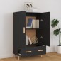 vidaXL Aparador de madera de ingeniería negro 70x31x115 cm