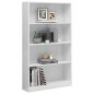 vidaXL Estantería de 4 niveles contrachapada blanco brillo 80x24x142cm