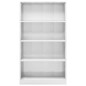 vidaXL Estantería de 4 niveles contrachapada blanco brillo 80x24x142cm