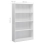 vidaXL Estantería de 4 niveles contrachapada blanco brillo 80x24x142cm