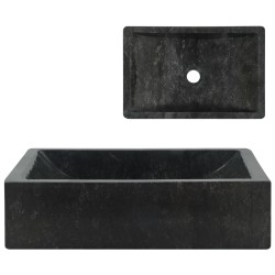 vidaXL Lavabo de mármol negro con brillo 45x30x12 cm
