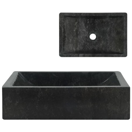 vidaXL Lavabo de mármol negro con brillo 45x30x12 cm