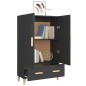 vidaXL Aparador de madera de ingeniería negro 70x31x115 cm