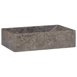vidaXL Lavabo de mármol gris con brillo 45x30x12 cm 