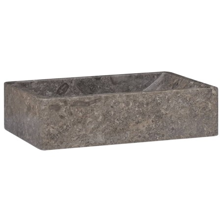 vidaXL Lavabo de mármol gris con brillo 45x30x12 cm 