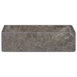 vidaXL Lavabo de mármol gris con brillo 45x30x12 cm 