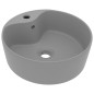 vidaXL Lavabo lujoso con rebosadero cerámica gris claro mate 36x13 cm vidaXL Lavabo lujoso con rebosadero cerámica gris claro mate 36x13 cm