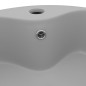 vidaXL Lavabo lujoso con rebosadero cerámica gris claro mate 36x13 cm vidaXL Lavabo lujoso con rebosadero cerámica gris claro mate 36x13 cm