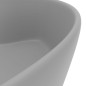 vidaXL Lavabo lujoso con rebosadero cerámica gris claro mate 36x13 cm vidaXL Lavabo lujoso con rebosadero cerámica gris claro mate 36x13 cm