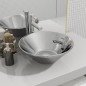 vidaXL Lavabo 42x14 cm cerámica plateado vidaXL Lavabo 42x14 cm cerámica plateado