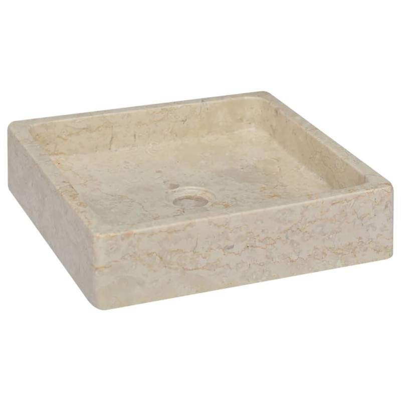 vidaXL Lavabo crema mármol 40x40x10 cm vidaXL Lavabo crema mármol 40x40x10 cm