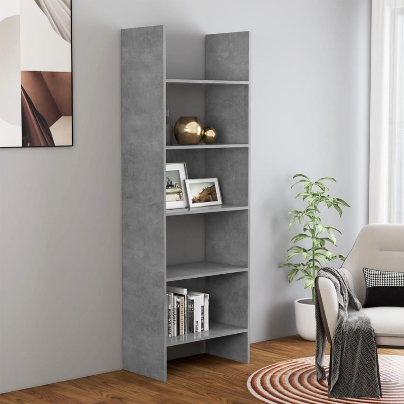 vidaXL Estantería de madera contrachapada gris hormigón 60x35x180 cm vidaXL Estantería de madera contrachapada gris hormigón 60x35x180 cm