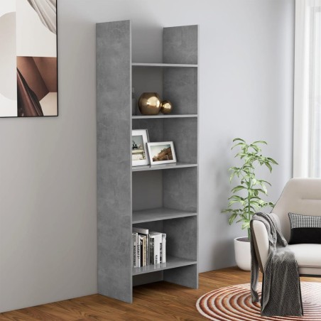 vidaXL Estantería de madera contrachapada gris hormigón 60x35x180 cm