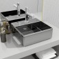 vidaXL Lavabo con orificio para grifo 38x30x11,5 cm cerámica plateado