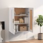 vidaXL Armario pared madera contrachapada blanco brillo 69,5x32,5x90cm