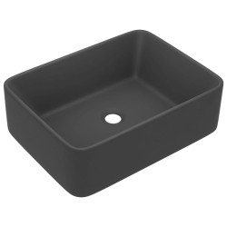 vidaXL Lavabo de lujo cerámica gris oscuro mate 41x30x12 cm