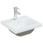 vidaXL Lavabo empotrado con grifo cerámica blanco 42x39x18 cm vidaXL Lavabo empotrado con grifo cerámica blanco 42x39x18 cm