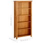 vidaXL Estantería de 5 niveles de madera maciza de roble 70x22x140 cm vidaXL Estantería de 5 niveles de madera maciza de roble 70x22x140 cm