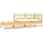vidaXL Muebles de jardín 3 piezas madera maciza pino con cojines crema vidaXL Muebles de jardín 3 piezas madera maciza pino con cojines crema