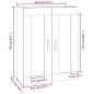 vidaXL Armario pared madera contrachapada blanco brillo 69,5x32,5x90cm