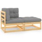 vidaXL Juego de muebles de jardín 2 pzas y cojines madera pino maciza vidaXL Juego de muebles de jardín 2 pzas y cojines madera pino maciza