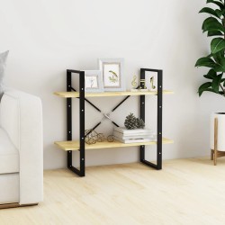 vidaXL Estantería de 2 niveles madera maciza de pino 80x30x70 cm