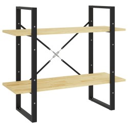 vidaXL Estantería de 2 niveles madera maciza de pino 80x30x70 cm